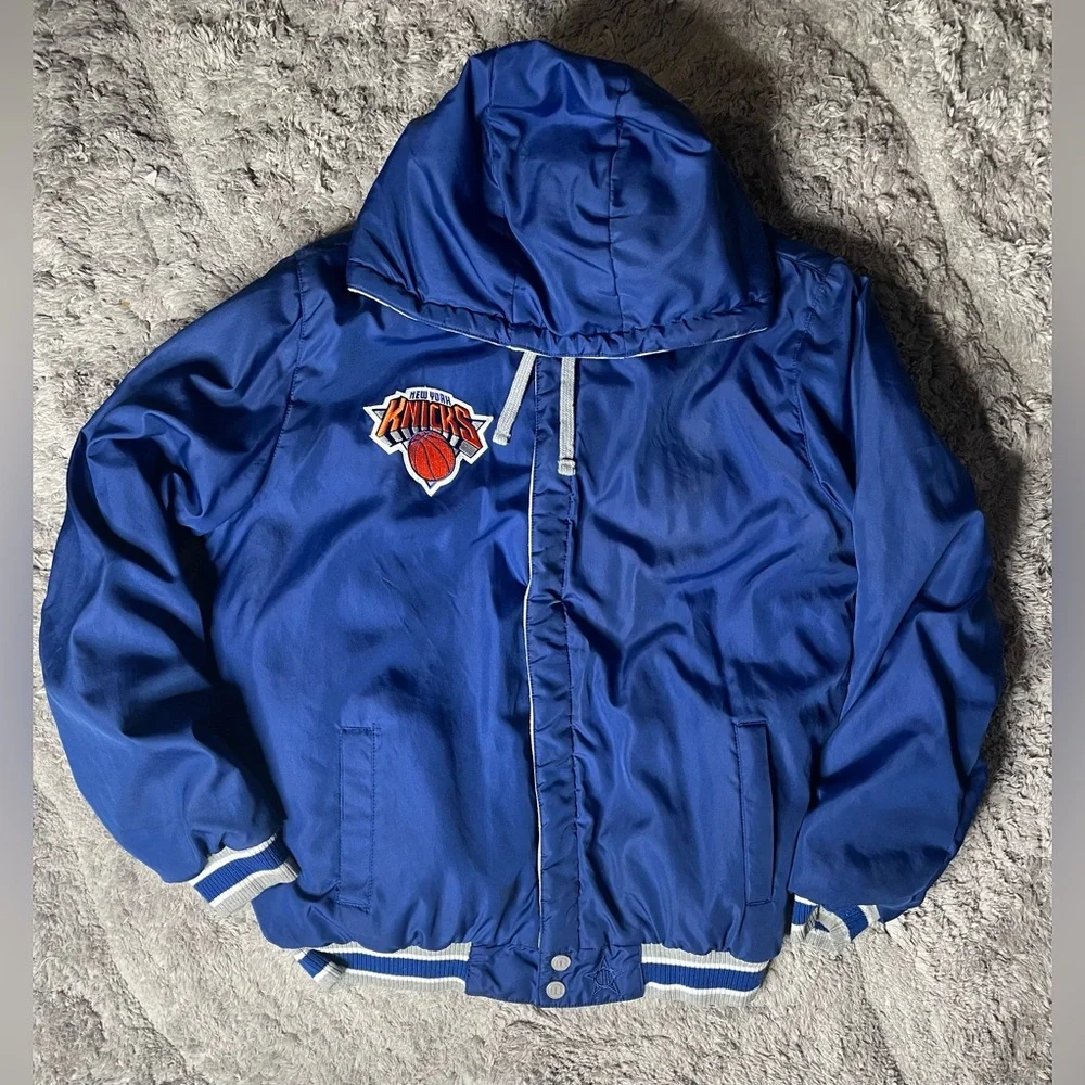New York Knicks JH Design Reversible Poly-Twill Hooded Jacket Size M - Picture 9 of 13